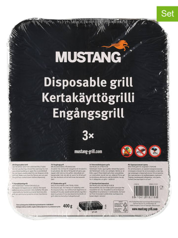 3er-Set: Einweggrills in Silber - (L)27 x (B)22 cm