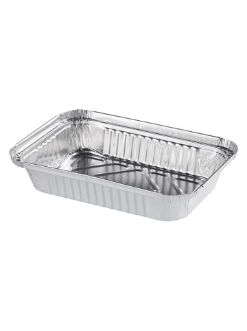 4er-Set: Einweg-Schalen in Silber - (L)21 x (B)14 cm