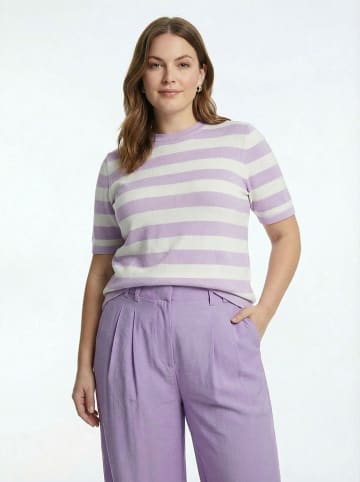 Pullover in Creme/ Lila