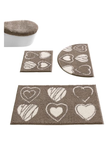 Badvorleger in Taupe/ Creme