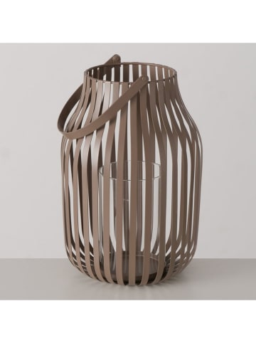Windlicht "Senta" in Braun - (H)28 x Ø 18 cm