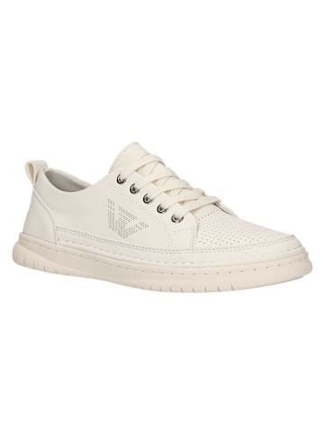 Skórzane sneakersy w kolorze beżowym