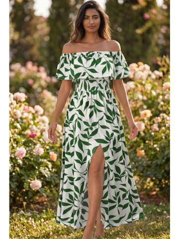 Jurk wit/groen