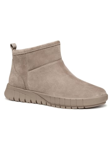 Leder-Boots in Taupe