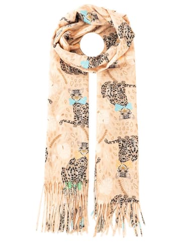 Schal "Leopard" in Beige - (L)145 x (B)104 cm