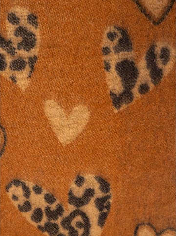Szal "Heart Leo" w kolorze jasnobrązowym - 220 x 40 cm