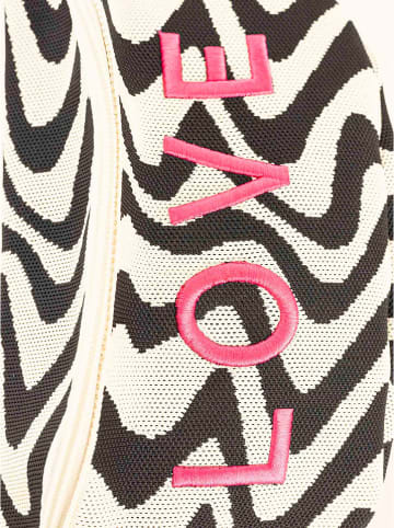 Saszetka "Zebra" w kolorze kremowo-czarnym - 29 x 18 cm
