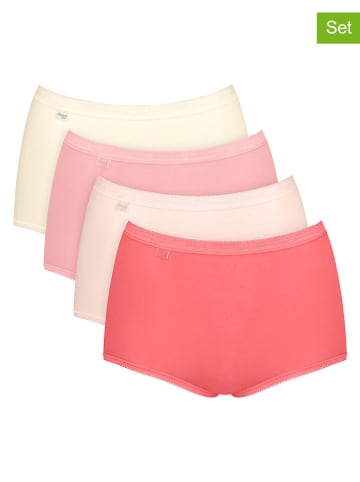 4er-Set: Taillenpantys "Basic+" in Rosa/ Creme