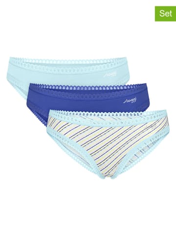 3er-Set: Slips "Go Crush" in Weiß/ Hellblau/ Blau
