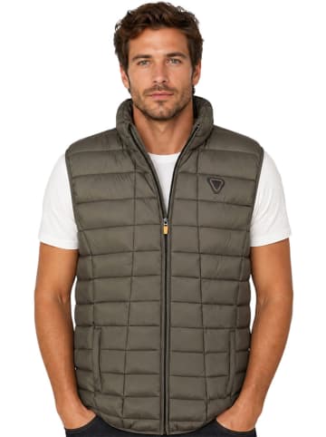 Doorgestikte bodywarmer "Vaipter" kaki