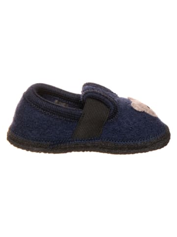 Pantoffels "Bobby Teddy" donkerblauw