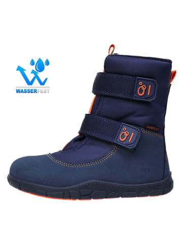Leren barefootboots donkerblauw