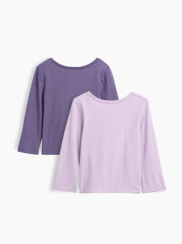 2-delige set: longsleeves paars