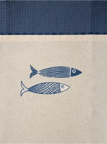 Ściereczki (2 szt.) w kolorze beżowo-niebieskim do naczyń - 65 x 45 cm