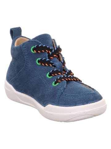 Skórzane sneakersy w kolorze granatowym