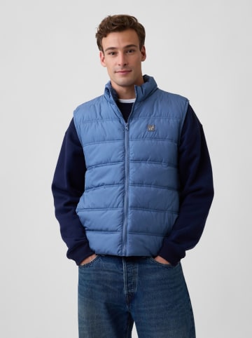 Doorgestikte bodywarmer lichtblauw