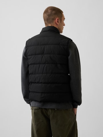 Doorgestikte bodywarmer zwart