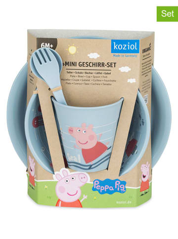 4tlg. Kindergeschirr-Set in Hellblau