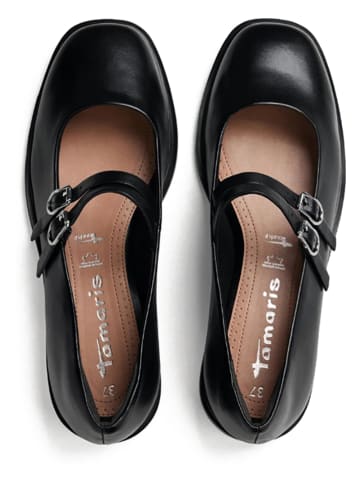 Leder-Ballerinas in Schwarz