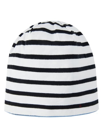 Dwustronna czapka beanie w kolorze niebiesko-biało-czarnym