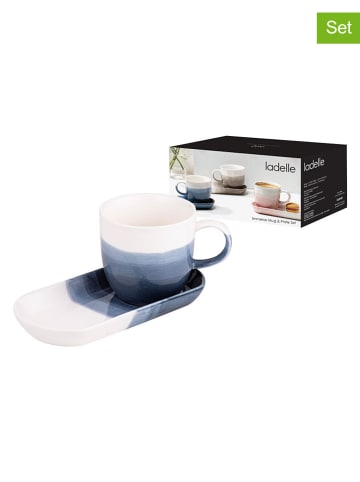 2tlg. Set: Kaffeetasse "Immerse Ombre" in Blau
