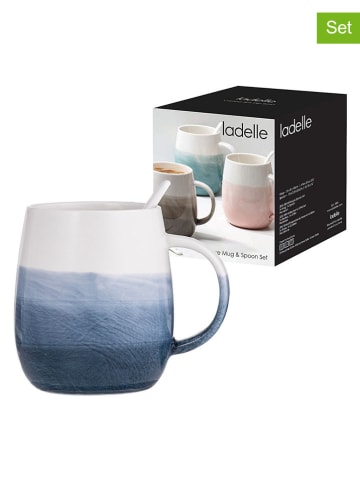2-częściowy zestaw "Immerse Ombre" w kolorze niebieskim - wys. 12 x Ø 8 cm