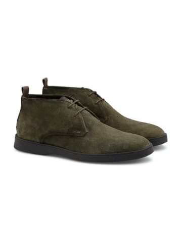Leren veterschoenen olijfgroen