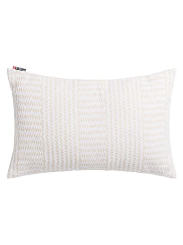 Kissenhülle "Lino - Bordüre" in Weiß/ Beige