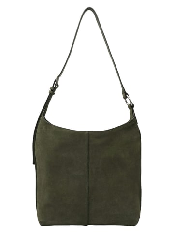 Skórzana torebka "Demi" w kolorze khaki - 30 x 31 x 11 cm