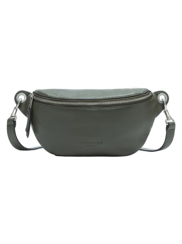 Skórzana saszetka "Tavia" w kolorze khaki - 32 x 14 x 7 cm