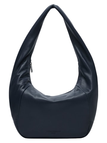 Skórzany shopper bag w kolorze granatowym - 45 x 27 x 13 cm