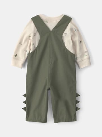 2-delige outfit kaki/crème