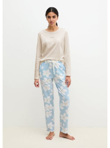 Pyjama-Hose in Hellblau/ Weiß