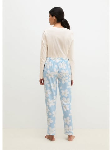 Pyjama-Hose in Hellblau/ Weiß
