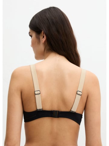 Biustonosz bikini w kolorze czarno-beżowym