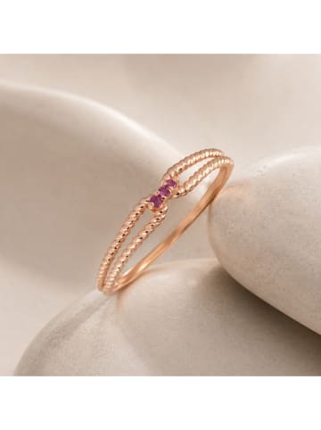 Rosévergulde ring met edelstenen