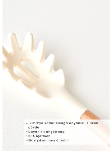 Łyżka "Olivia" w kolorze kremowo-jasnobrązowym do makaronu - dł. 31 cm