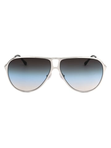 Damen-Sonnenbrille in Silber/ Dunkelblau