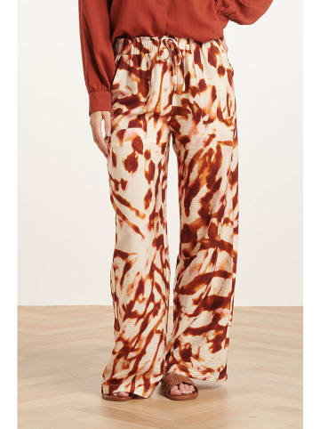 Broek rood/beige