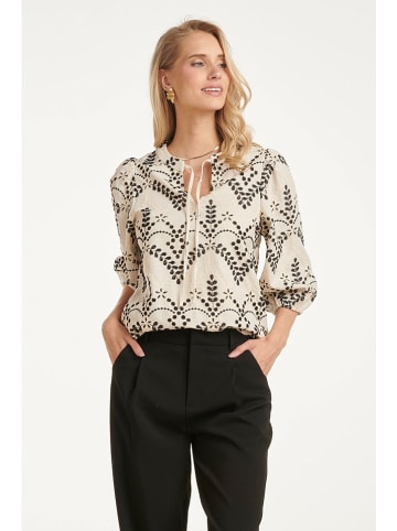 Blouse crème/zwart