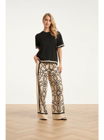 Broek beige/zwart