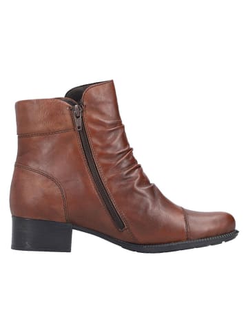 Leder-Stiefeletten in Hellbraun