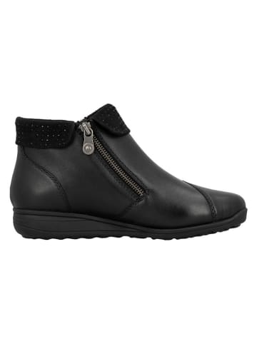 Leder-Ankle-Boots in Schwarz