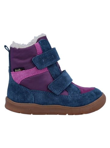 Leder-Barfußschuhe "Samy" in Blau/ Lila