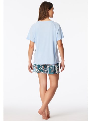 Pyjama in Hellblau/ Petrol