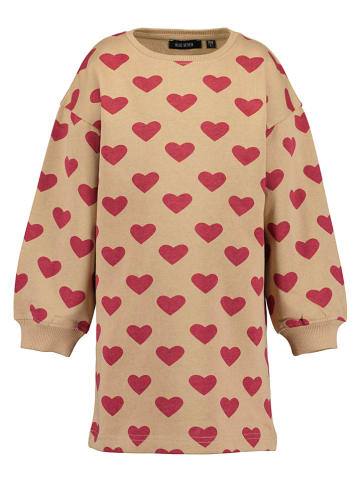 Sweatkleid in Beige/ Pink