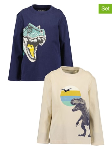 2er-Set: Longsleeves in Sand/ Dunkelblau