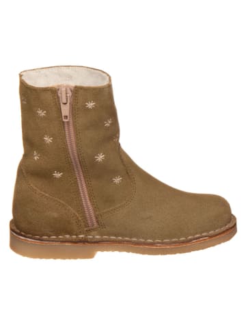 Leder-Winterstiefel in Khaki