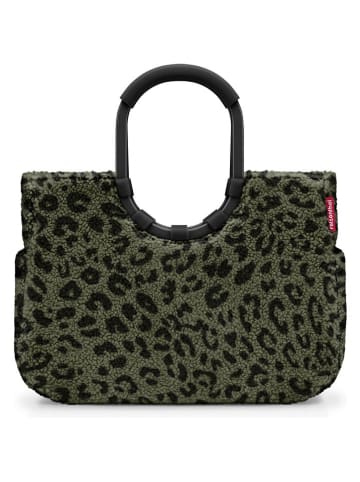 Shopper bag w kolorze khaki - 46 x 34 x 25 cm