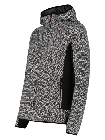 Fleecejacke in Weiß/ Schwarz